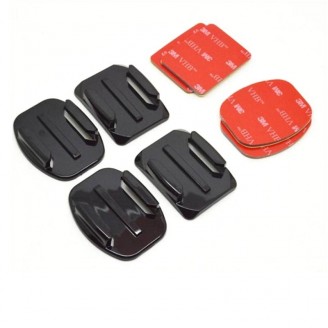 Kit suporturi adezive Telesin pentru camere video sport GoPro, 4 bucati, Negru