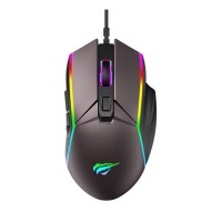Mouse gaming Havit MS1028, cu fir, USB 1.5 m, 1200-7200 DPI, 6 Butoane, iluminat RGB, Ocru