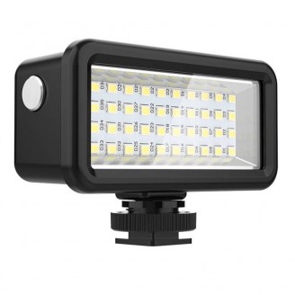 Lampa scufundari Puluz pentru Camera Foto/Video, IPX8, 600-750 Lumeni, 40 Leduri, Cu 8 filtre, 6000-6500K, 2500 mAh, Negru
