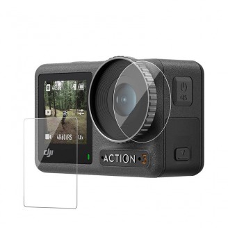 Sticla securizata lentile si ecran compatibila cu DJI Action 3 de la Telesin OA-FLM-005
