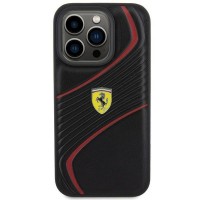 Carcasa Ferrari Twist Metal Logo compatibila cu iPhone 15 Pro Black