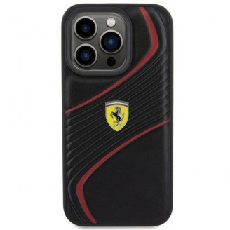 Carcasa Ferrari Twist Metal Logo compatibila cu iPhone 15 Pro Black