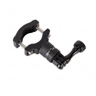 Suport bicicleta pentru camere video sport, Rotire 360 grade, Clama 35mm, Negru